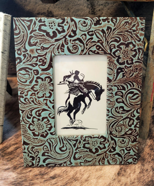 Embossed Leather Picture Frame