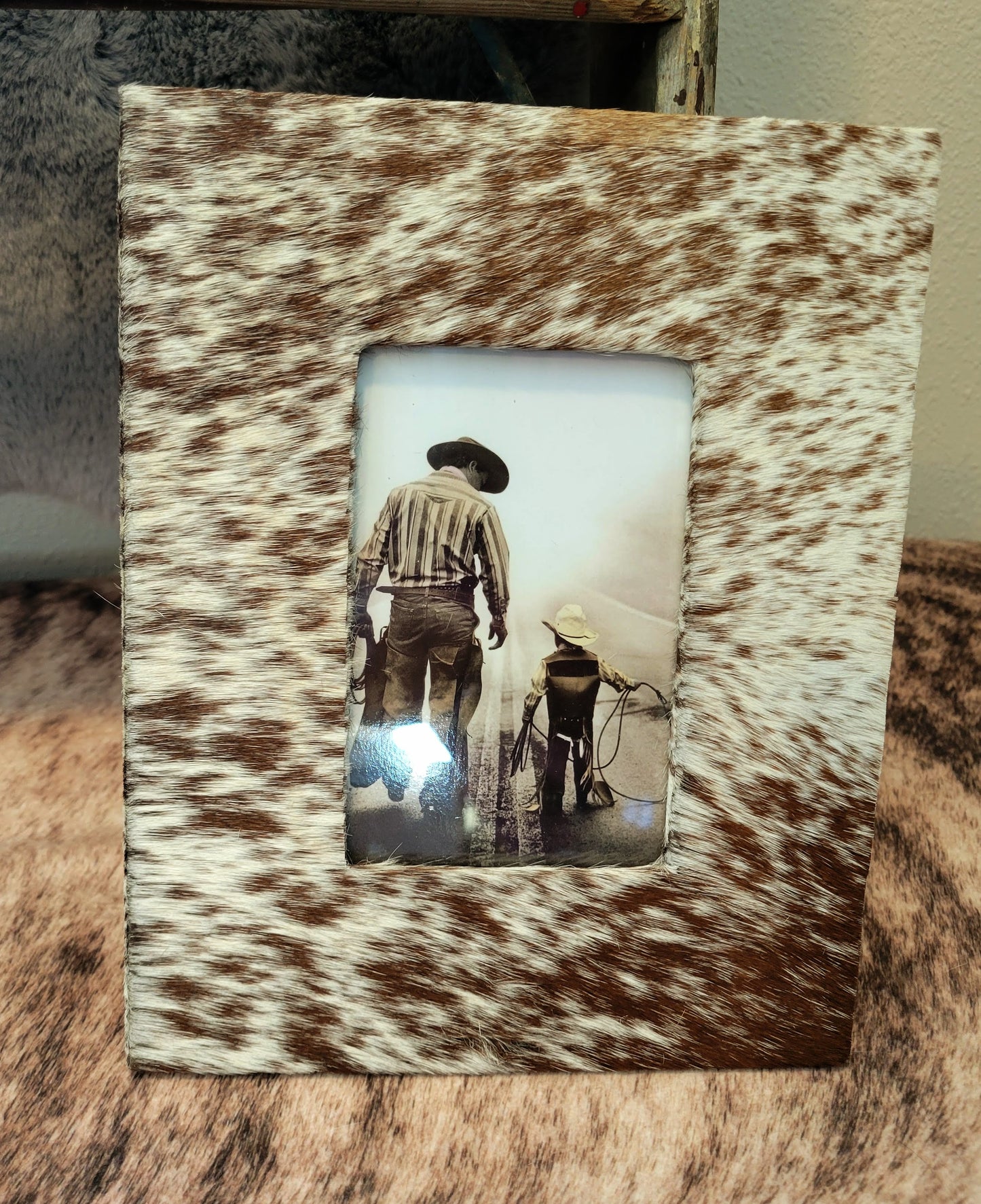 Brown Cowhide Frame