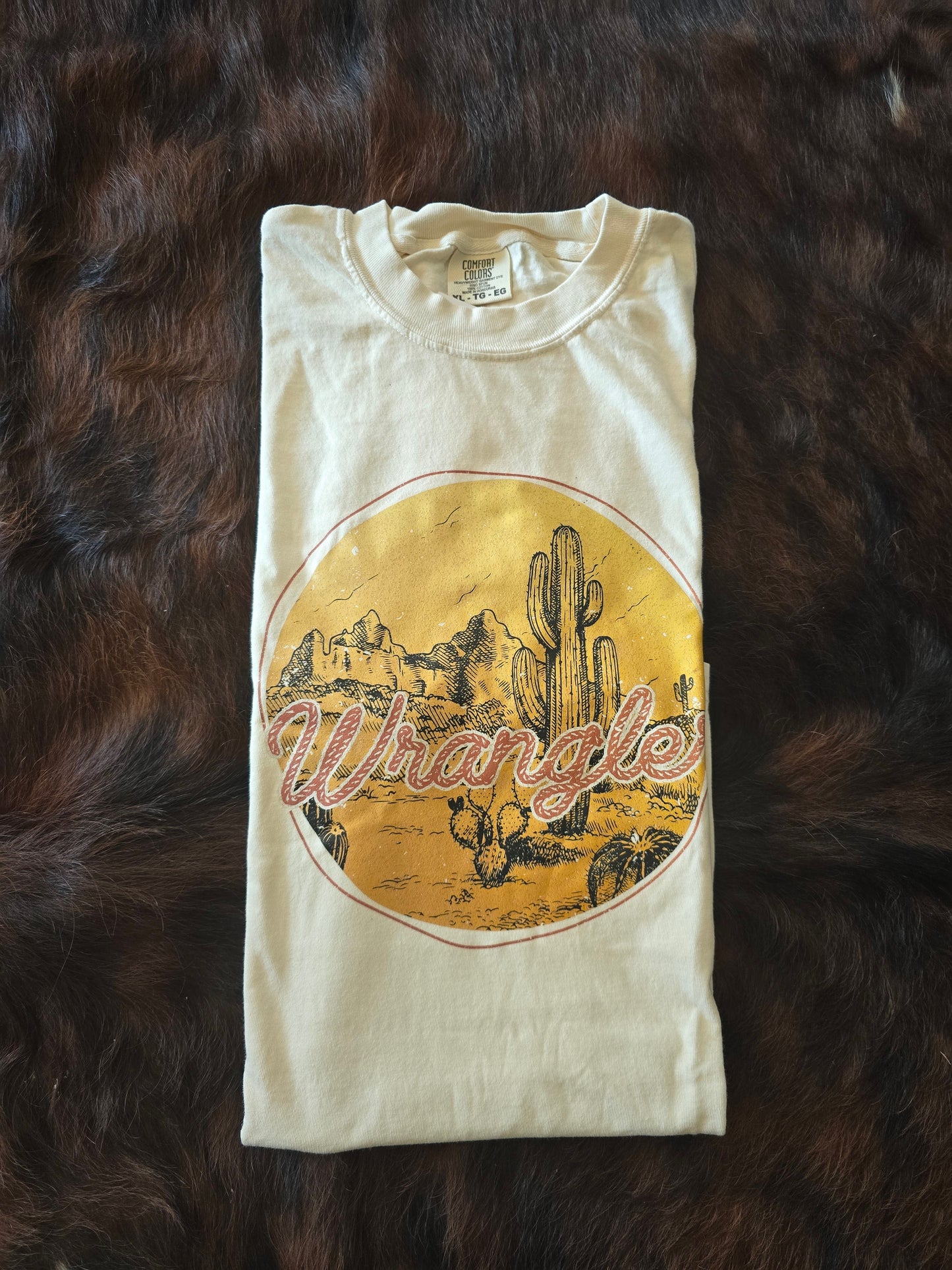 "Wrangler" Cream Tee