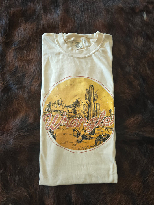 "Wrangler" Cream Tee