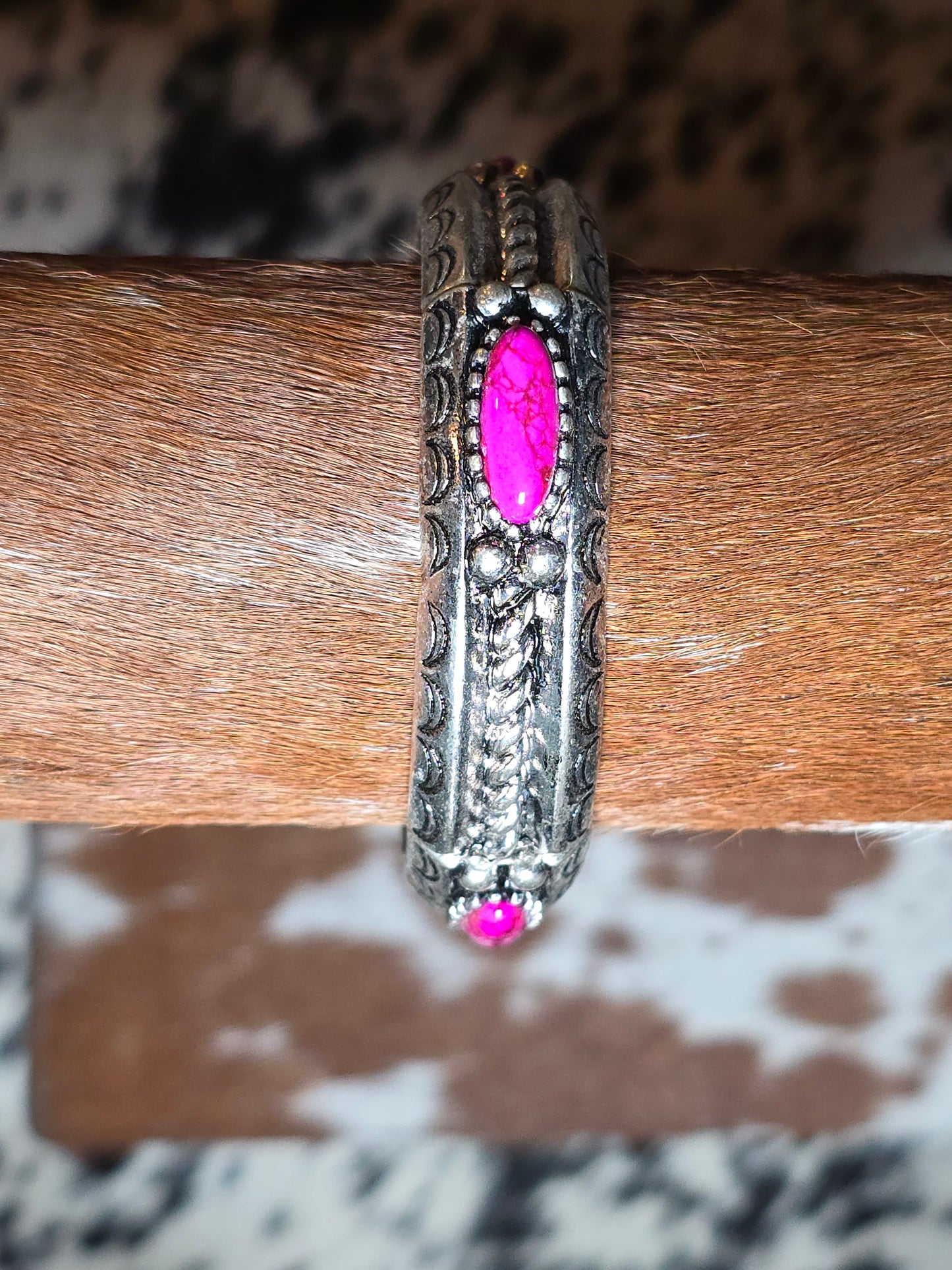 Pink And Silver Detailed Bracelete