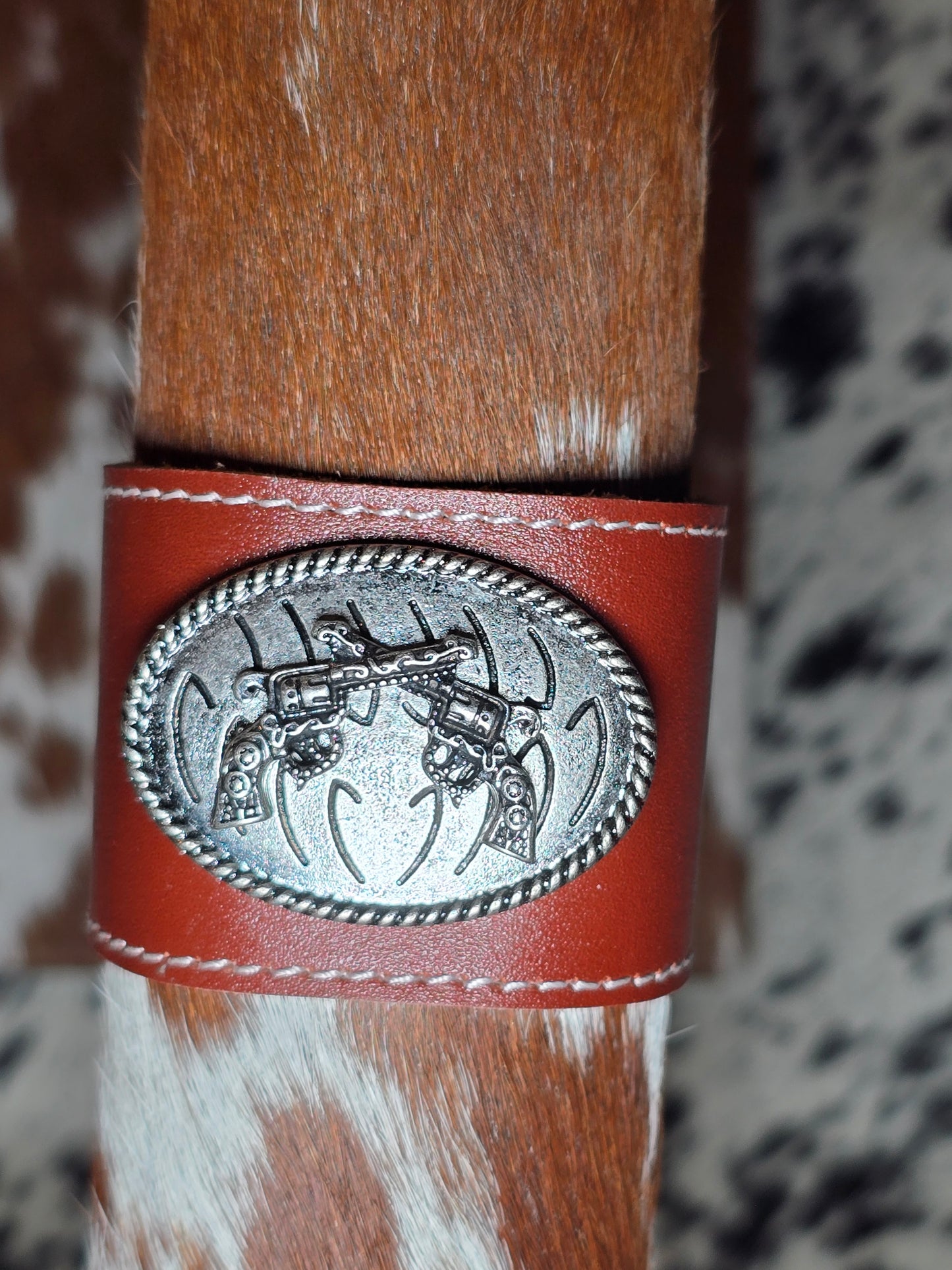 Leather Bracelet With Pistols