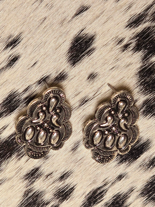 Silver Stamped Earrings