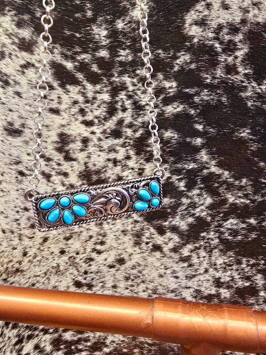 Turquoise Flower Necklace