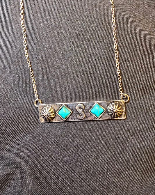 Initials Bar Necklace