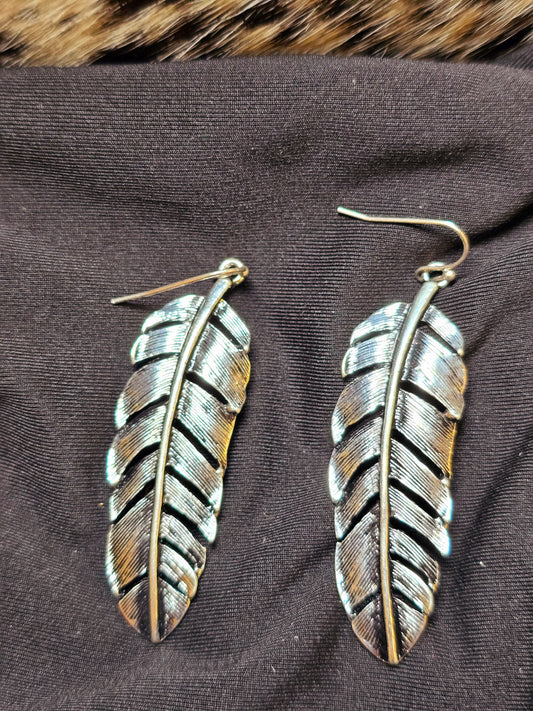 Silver Feather Earrings