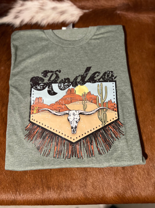 Green "Rodeo" Jean Pocket Graphic T shirt