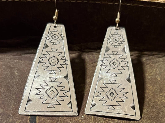 Aztec Stamped Earrings